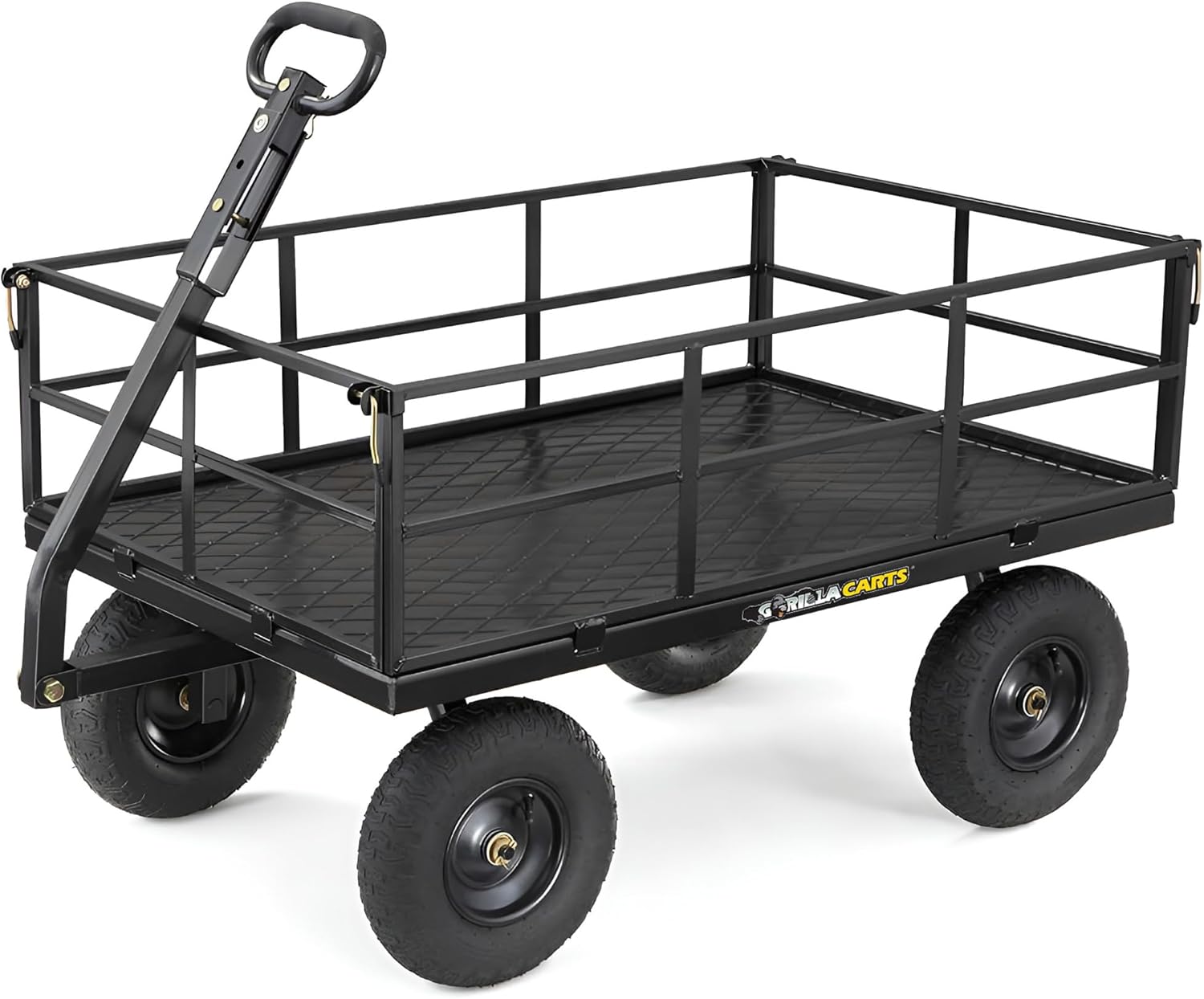 Gorilla Carts Garden Cart - Steel Mesh, Removable Sides