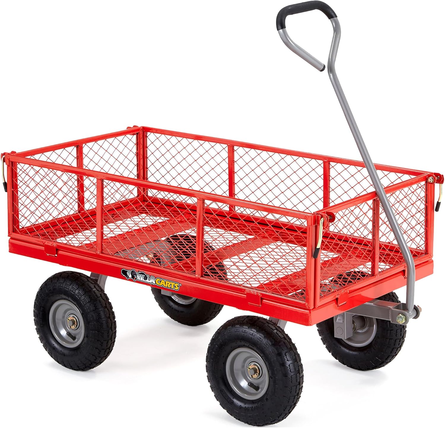 Gorilla Carts Garden Cart - Steel Mesh, Removable Sides