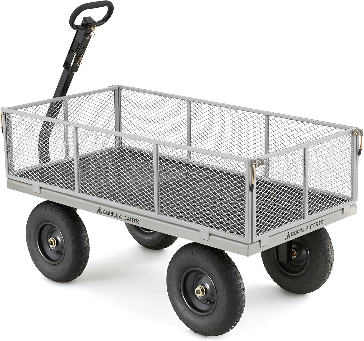 Gorilla Carts Garden Cart - Steel Mesh, Removable Sides