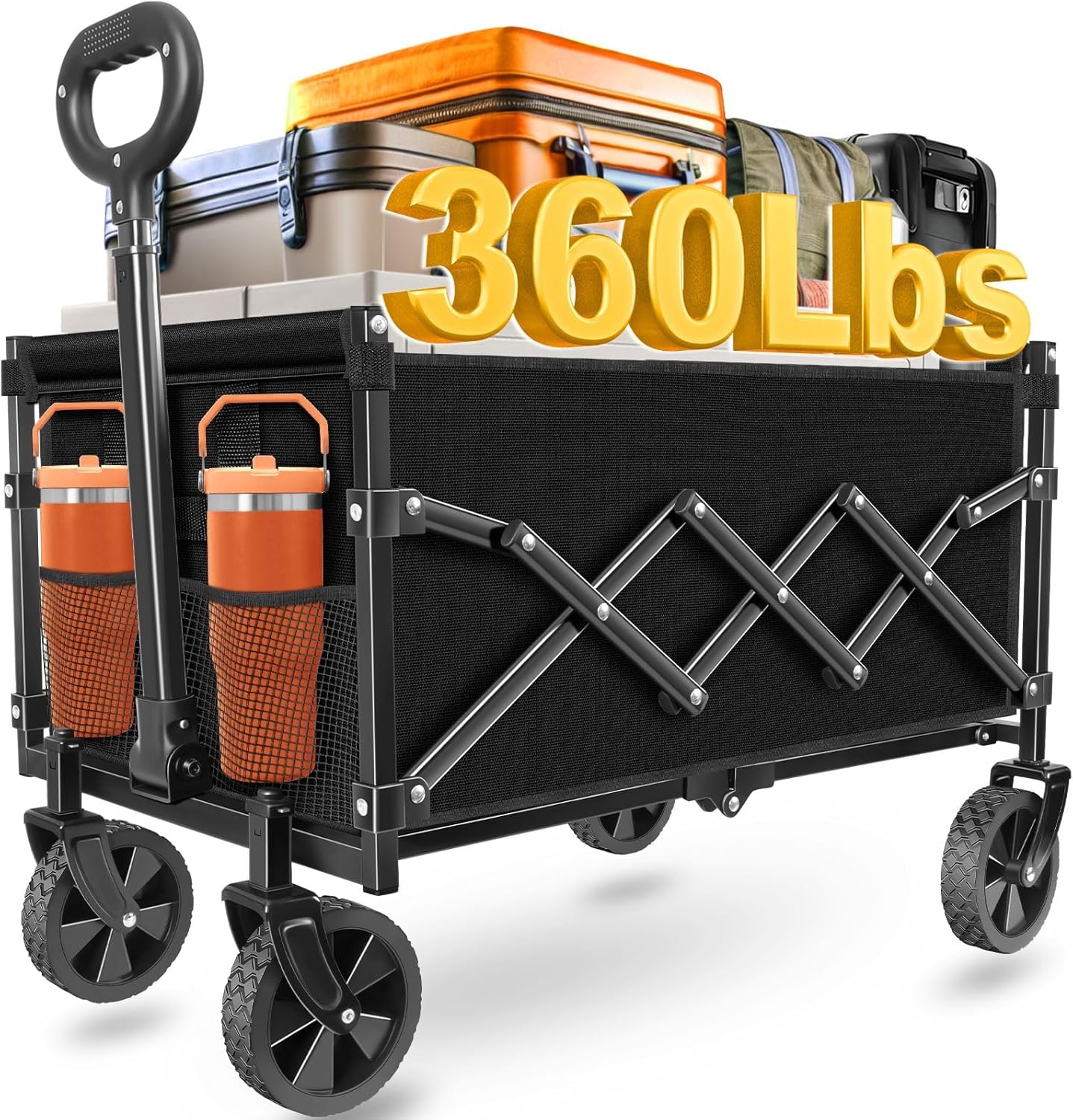 Foldable Wagon Cart with Wheels - All Terrain Beach Camping