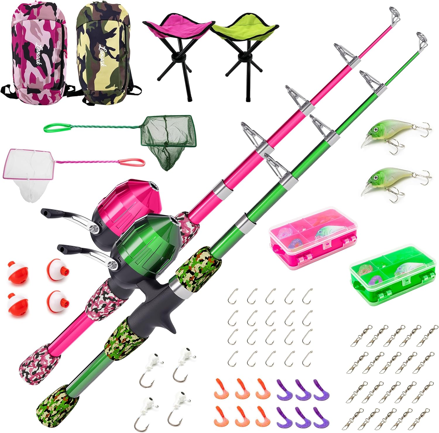 Kids Telescopic Fishing Rod Combo Kit with Tackle Box