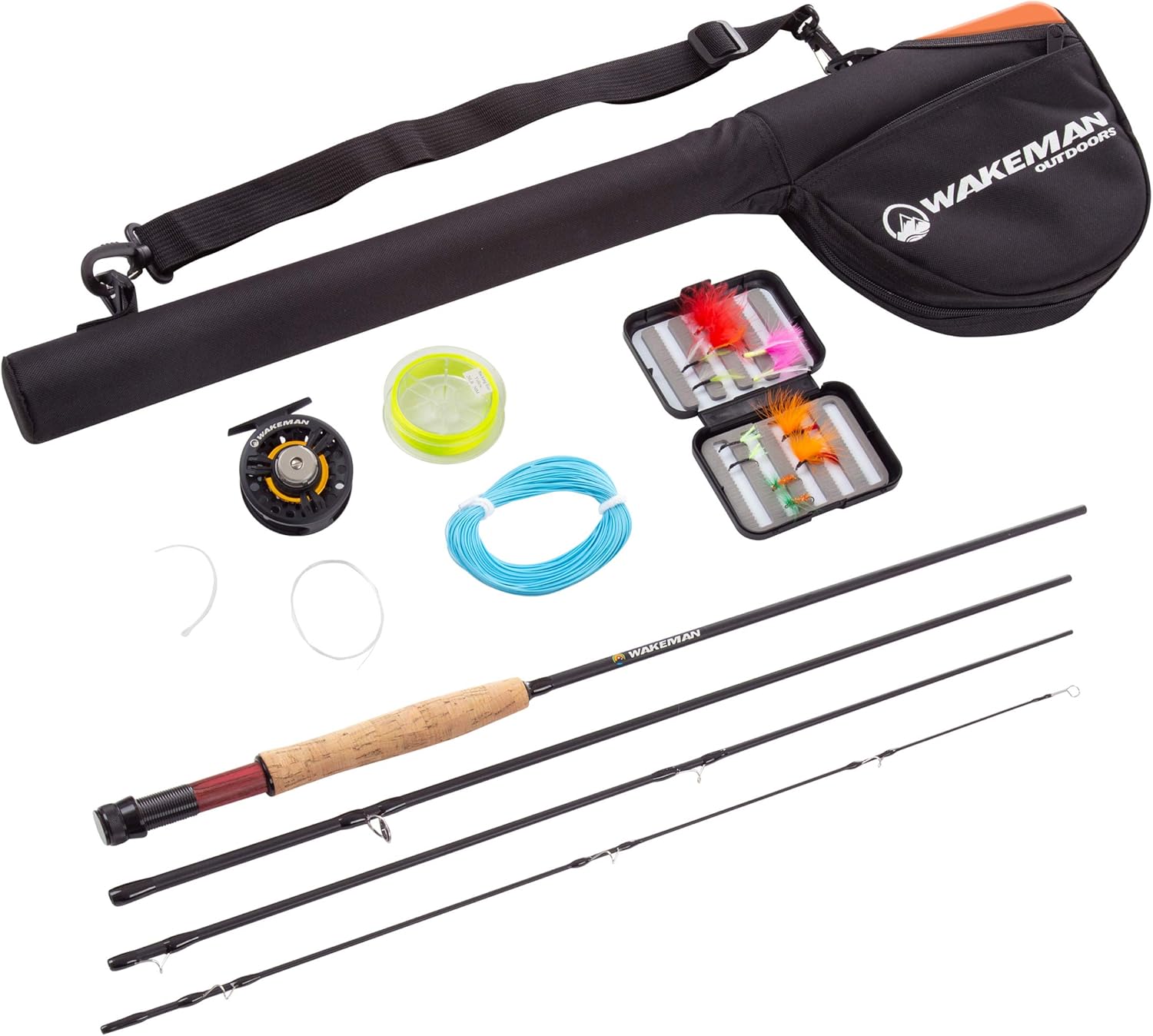 Wakeman Fly Fishing Rod Reel Combo - Black